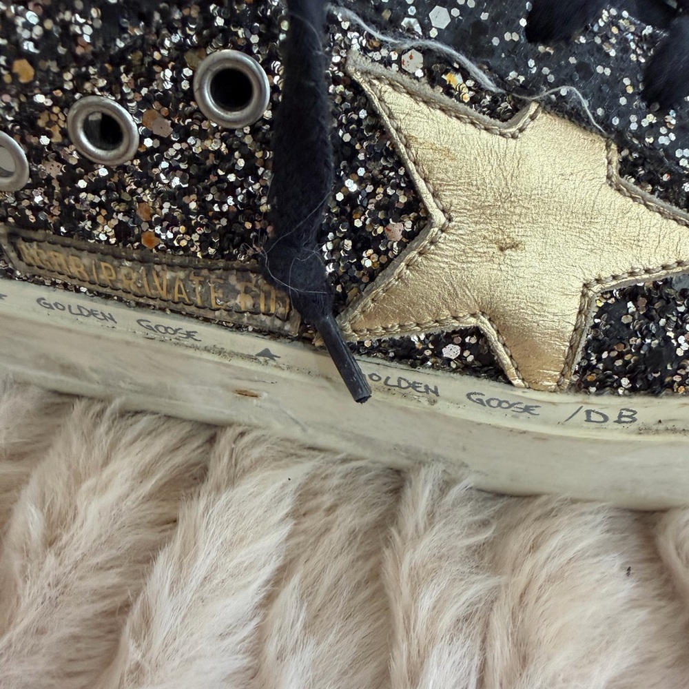 Golden Goose Black and Pink Glitter Athletic Shoes - Picture 4 of 12